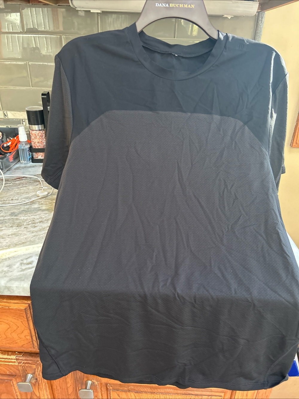 Lululemon Performance Shirt Men L Black Short Sleeve Stretch Casual Run Gym Hike